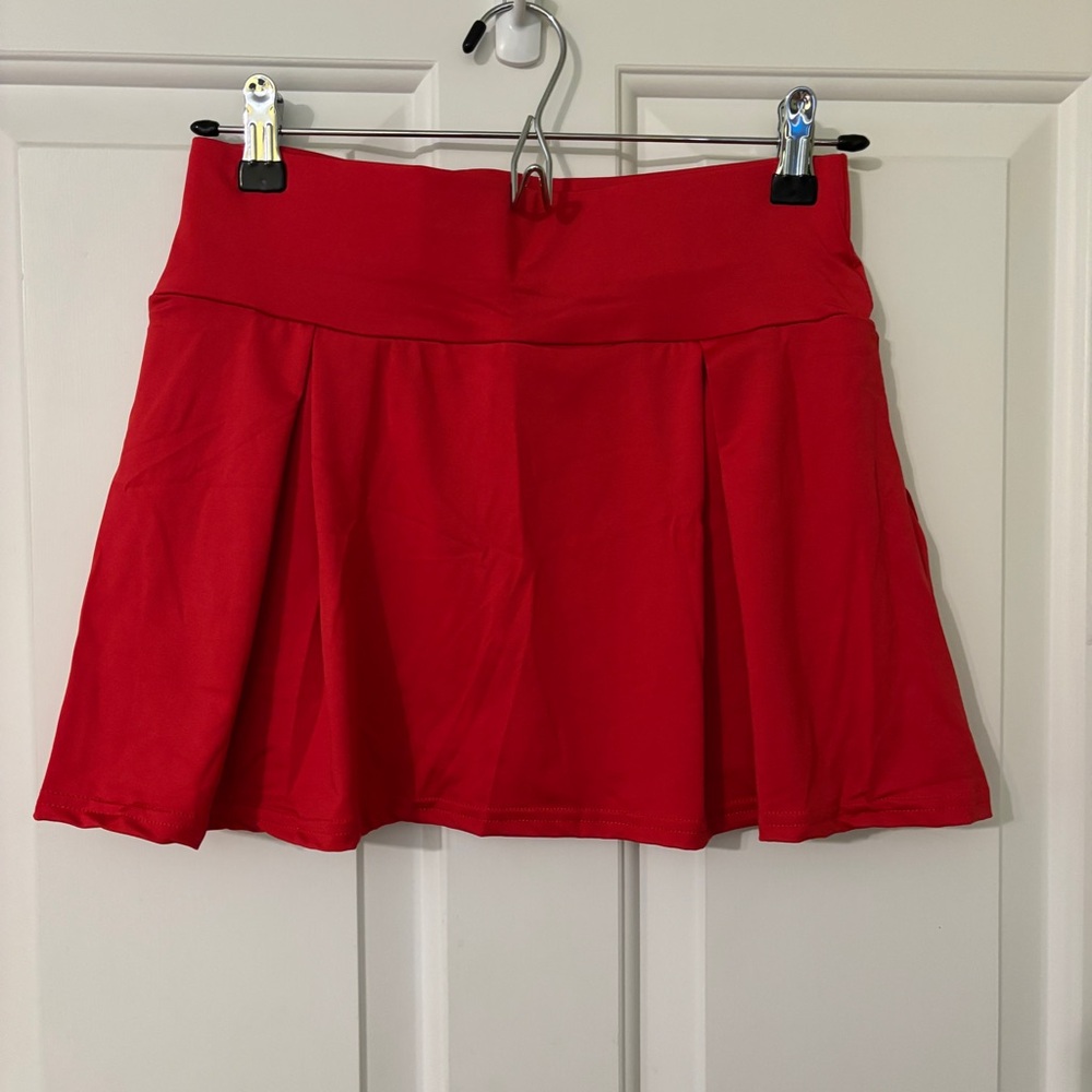 Women’s Red Skater Skort with Wide Waistband